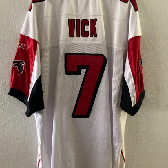 MICHAEL VICK ATLANTA FALCONS VINTAGE JERSEY REEBOK WHITE AUTHENTIC NFL MEN - Picture 1 of 6